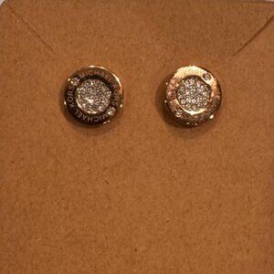 Michael Kors Rose Gold-Pave Crystal Stud Earrings